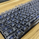 104+28 PC Transparent Full Keycaps Set Clear CBSA Profile No Legend for Cherry MX Mechanical Gaming Keyboard Black / White